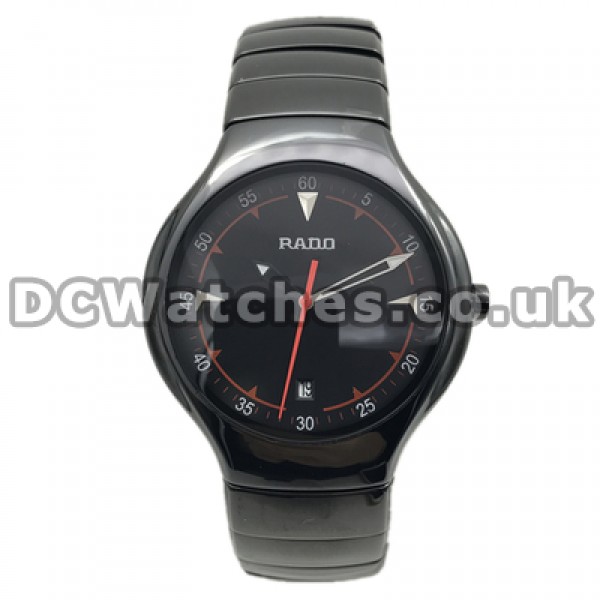 Mysterious Swiss Male Quartz Movements Rado True Fake Watches With Black Ceramic Cases Online