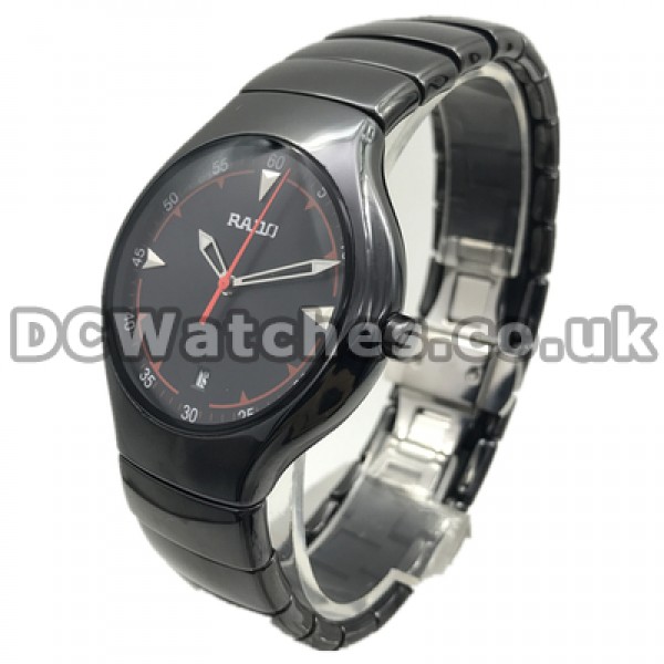 Mysterious Swiss Male Quartz Movements Rado True Fake Watches With Black Ceramic Cases Online