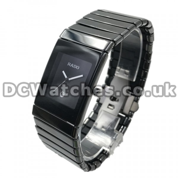 Unique Exquisite 40MM Black Dials Rado Overall Ceramica Fake Watches For Men With Date Display