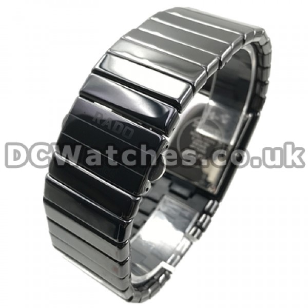 Unique Exquisite 40MM Black Dials Rado Overall Ceramica Fake Watches For Men With Date Display