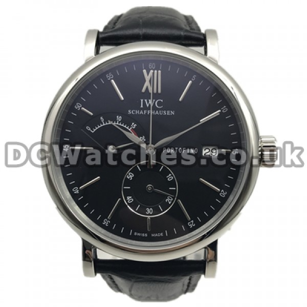Swiss top-quality Quartz Movements Male IWC Portofino Manual Copy Watches With Black Dials Online