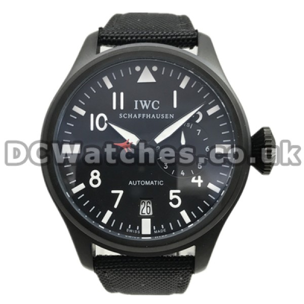 Functional Male 48MM Black Steel Cases Swiss IWC Big Pilots Replica Watches With Automatic Movements