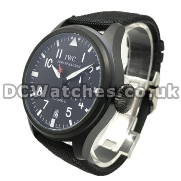 Functional Male 48MM Black Steel Cases Swiss IWC Big Pilots Replica Watches With Automatic Movements