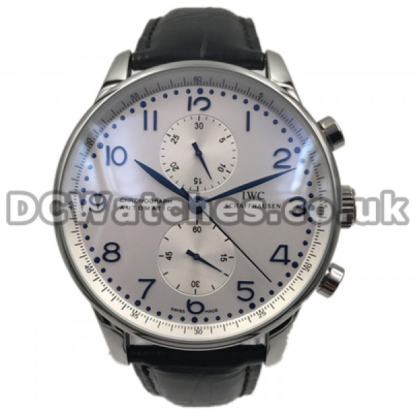 Legible Arabic Numerals Male Automatic Movements IWC Portuguese Chrono Fake Watches With Steel Cases