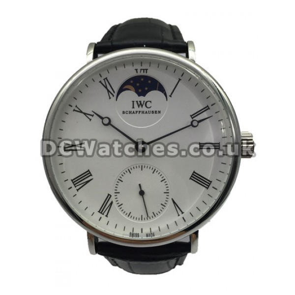 Popular Male Quartz Movements 46MM IWC Portofino Manual Fake Watches With White Dials Online