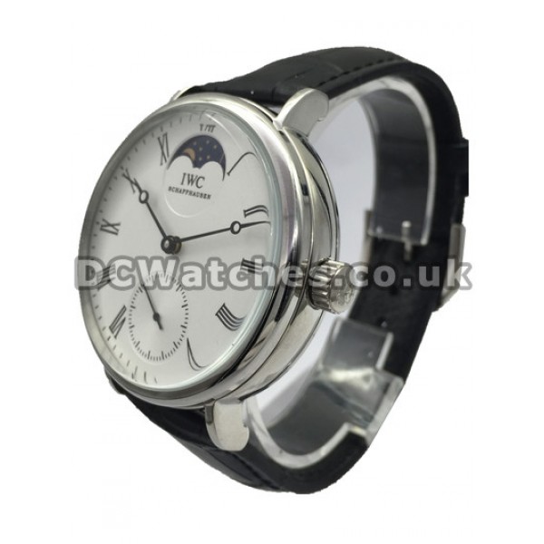 Popular Male Quartz Movements 46MM IWC Portofino Manual Fake Watches With White Dials Online