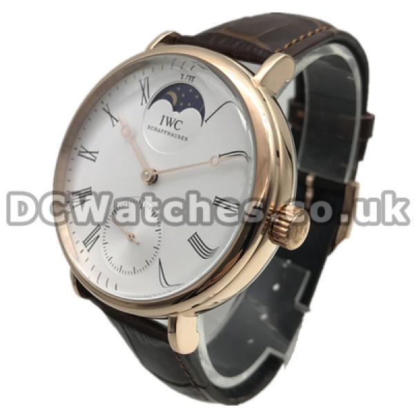 Popular Quartz Movements IWC Portofino Manual Copy Watches With Rose Gold Steel Cases For Men Sale