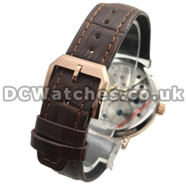 Popular Quartz Movements IWC Portofino Manual Copy Watches With Rose Gold Steel Cases For Men Sale