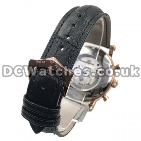 Mature Black Dials Male Patek Philippe Complicated Replica Watches With Automatic Movements Sale