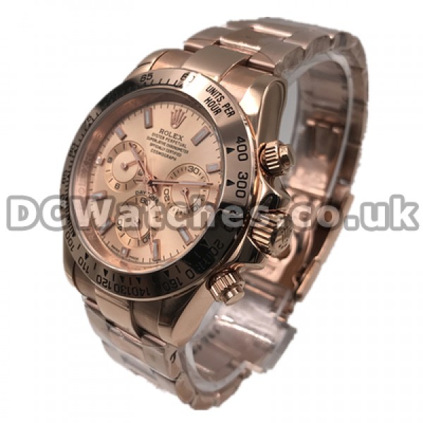 UK 1:1 Wholesale Replica Rolex Daytona Watches With Rose Gold Dials For Sale
