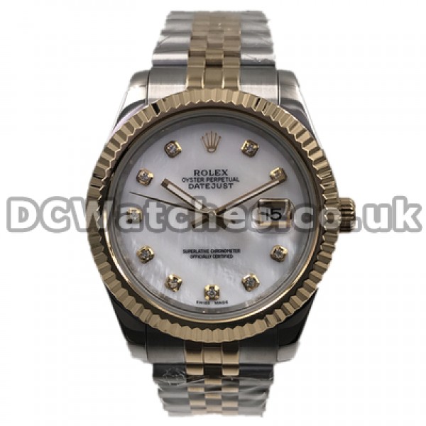 Valuable Male Diamond Indexes Swiss Rolex Datejust Replica Watches With Gold & Steel Cases