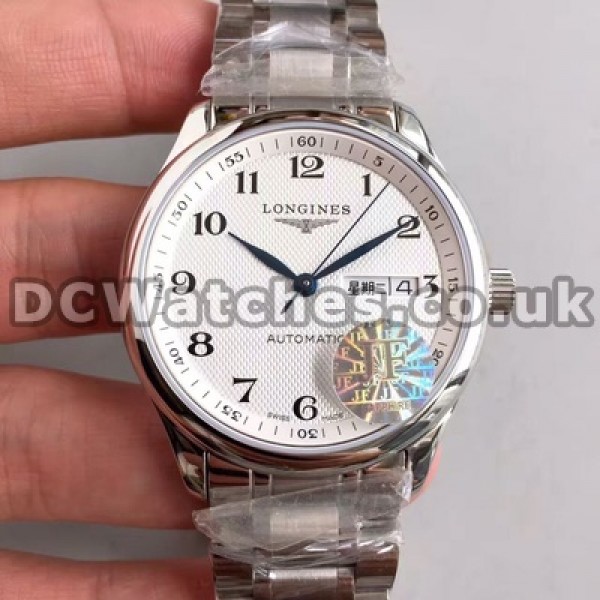 Popular White Dials Male 38.5MM Longines Master Collection Copy Watches With Steel Bracelets