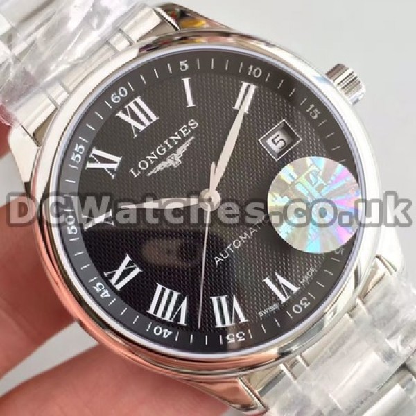 Black Dials 38.5MM Male Longines Master Collection Replica Watches With Steel Cases And Bracelets