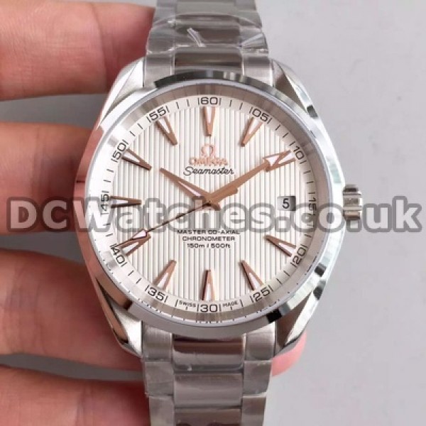 Steady Swiss Automatic Movements Male Omega Seamaster Aqua Terra 150M Fake Watches With White Dials