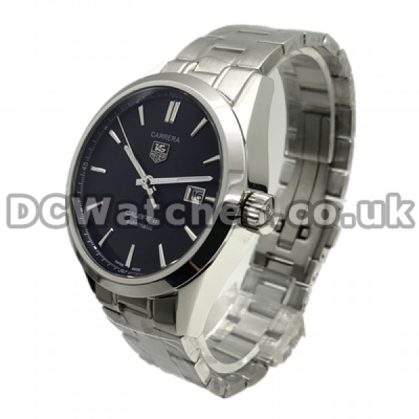 Reliable Male Automatic Movements Tag Heuer Carrera Copy Watches Online With Black Dials