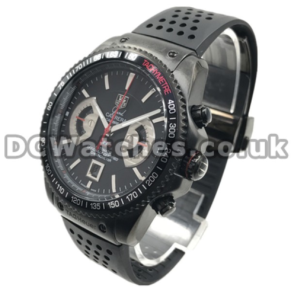 New Creative Tag Heuer Grand Carrera Fake Watches For Men With Black Steel Cases And Black Dials