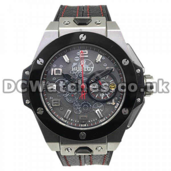Strong Black Dials And Steel Cases 44MM Copy Hublot Watches Sale For Men