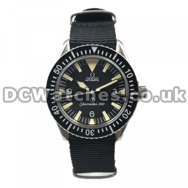 Typical Black Dials And Black Nylon Straps Copy Omega Seamaster Watches Sale For Men