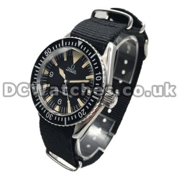 Typical Black Dials And Black Nylon Straps Copy Omega Seamaster Watches Sale For Men