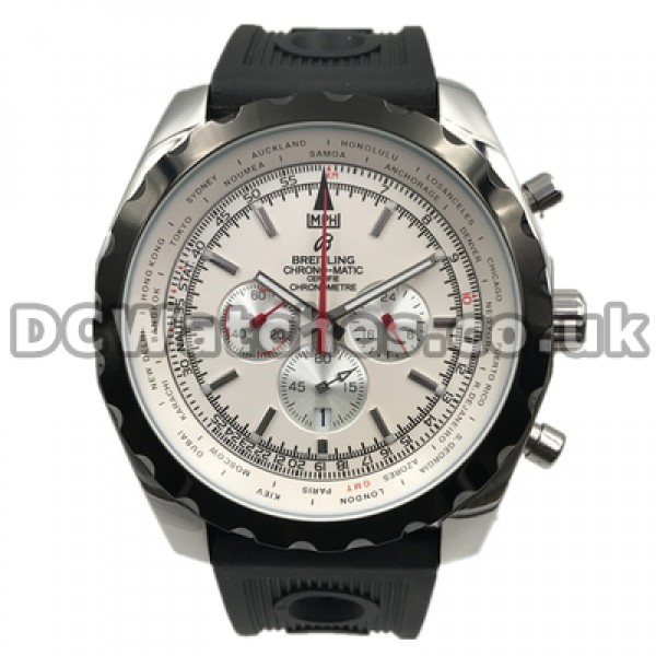 Special Male Quartz 48MM Replica Breitling Chrono-Matic Watches With White Dials Sale