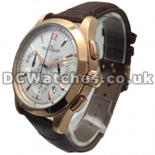 Modern Rose Gold Steel Cases Male Jaeger-LeCoultre Master Control Replica Watches With Quartz Movements Sale