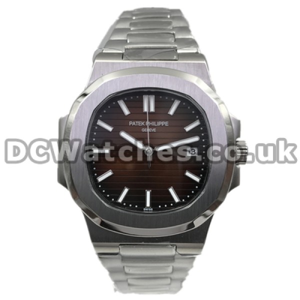 Unique Coffee Dials And Steel Cases Fake Patek Philippe Nautilus Watches Sales For Men