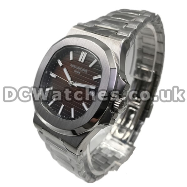 Unique Coffee Dials And Steel Cases Fake Patek Philippe Nautilus Watches Sales For Men