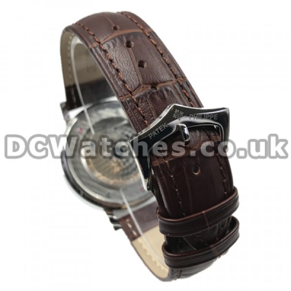 Useful Automatic Movements Male Patek Philippe Calatrava Copy Watches With White Dials