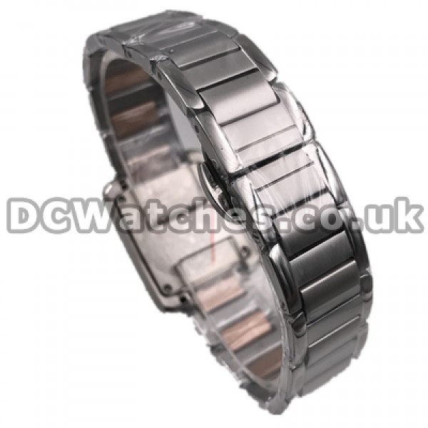 Distinctive Female Swiss Automatic Movements Copy Cartier Tank Watches With White Dials