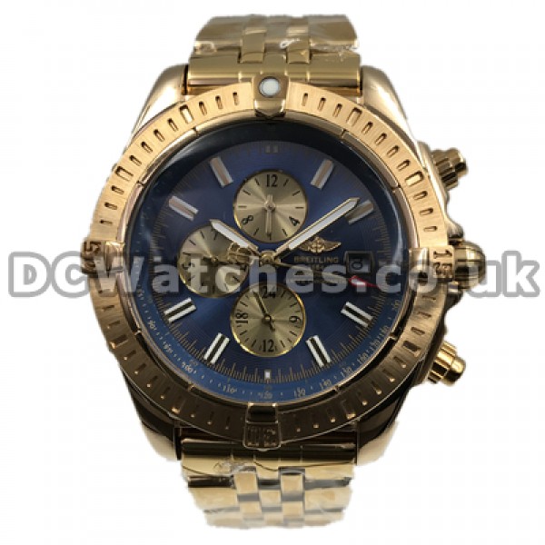 Swiss Blue Dials Male Automatic Copy Breitling Chronomat Evolution Watches Online Sales
