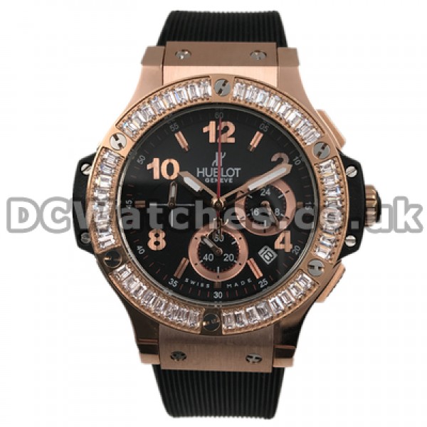 Glorious Black Dials And Black Straps Female Swiss Copy Hublot Big Bang Watches