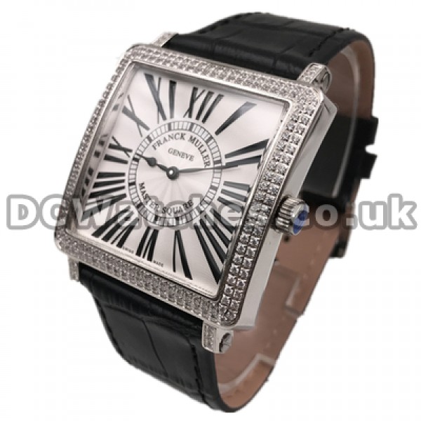 New Male Quartz Movements Franck Muller Master Square Fake Watches Online With Steel Cases Set Auger