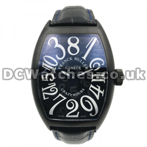 Stylish Black Steel Cases 40MM Male Franck Muller Crazy Hours Copy Watches Online For Sale