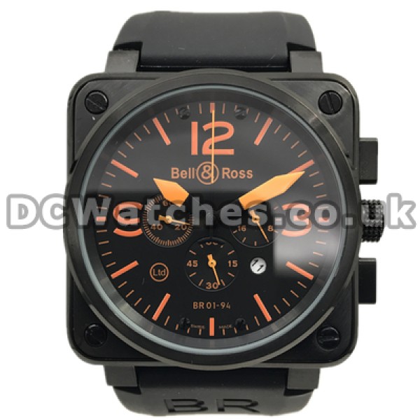 Durable Black Steel Bell & Ross BR 01-94 Fake Watches For Men With Black Dials
