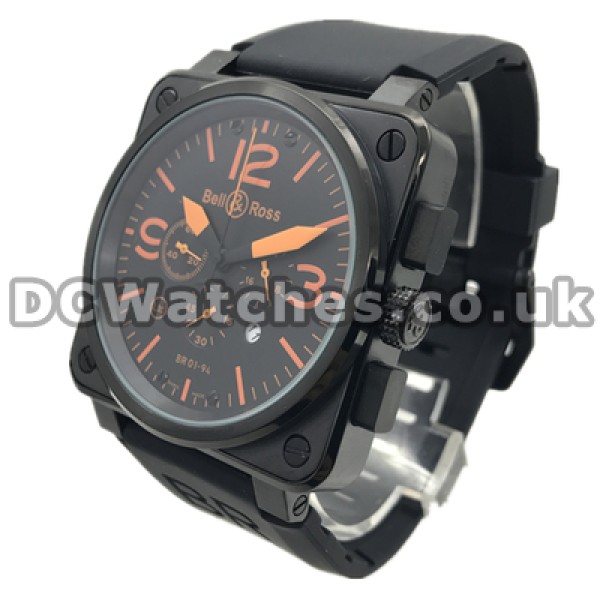 Durable Black Steel Bell & Ross BR 01-94 Fake Watches For Men With Black Dials