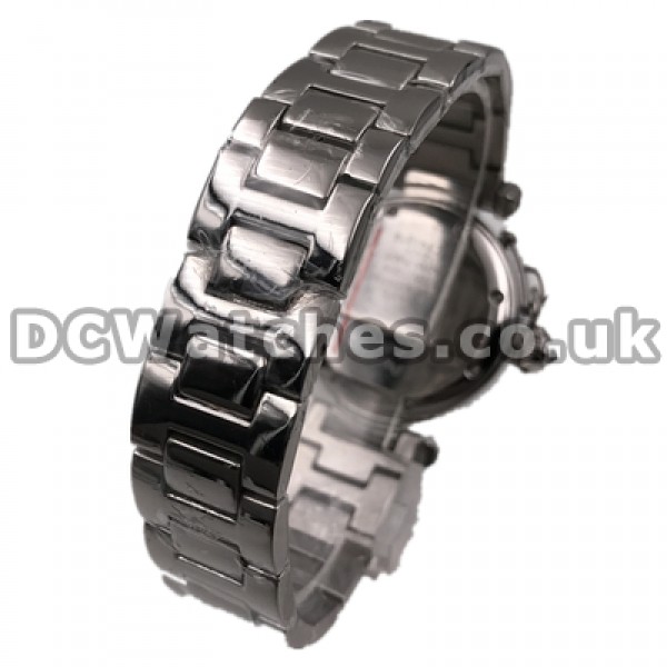 Female Steel Cases Replica Pasha De Cartier Watches With Arabic Numerals And Diamond Indexes