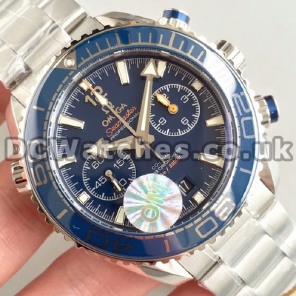 UK Perfect Replica Omega Planet Ocean Watches With Blue Dials For Men