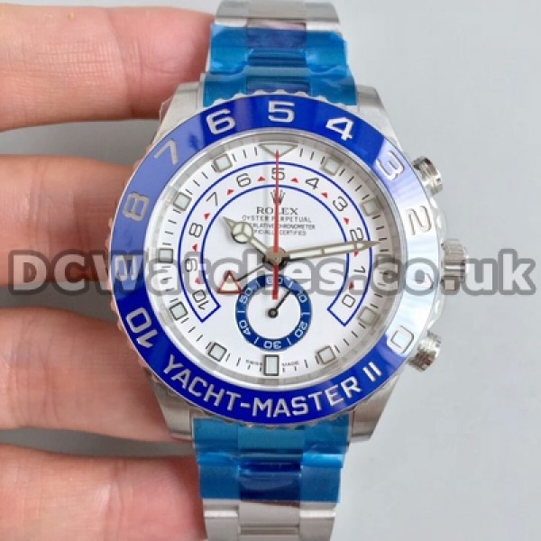 Automatic 44MM UK 1:1 Wholesale Replica Rolex Yacht-Master II Blue Bezels Male Watches