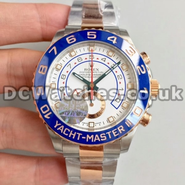 44MM Automatic UK Swiss Made Replica Rolex Yacht-Master II Male Watches With White Dials