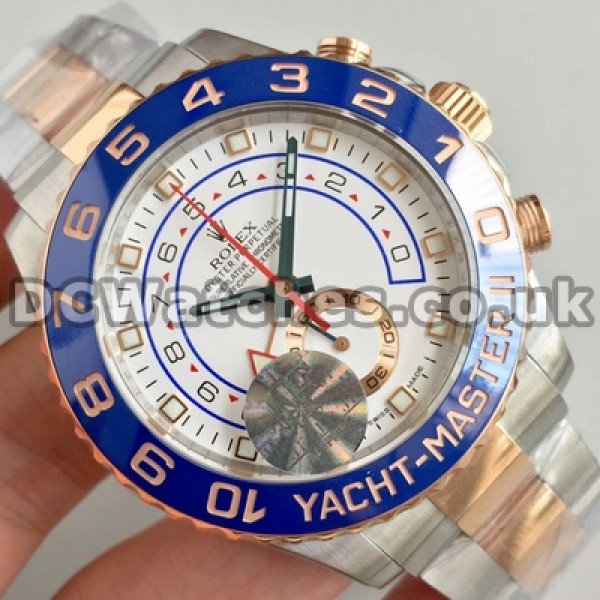 44MM Automatic UK Swiss Made Replica Rolex Yacht-Master II Male Watches With White Dials