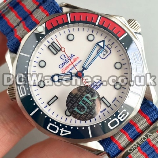 Cloth Straps Omega Seamaster Fake 41MM Male Watches With Automatic Movements