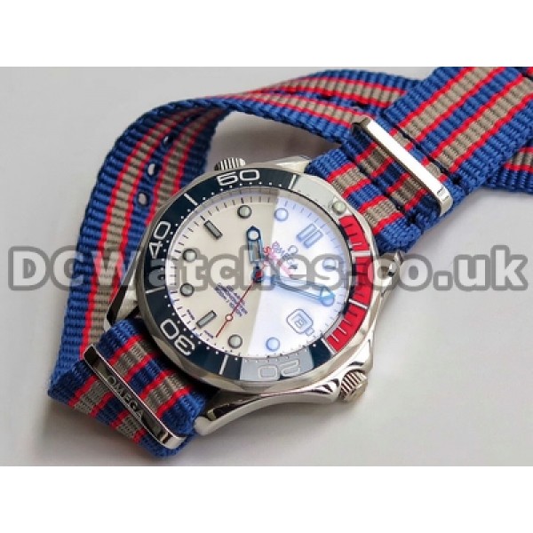 Cloth Straps Omega Seamaster Fake 41MM Male Watches With Automatic Movements