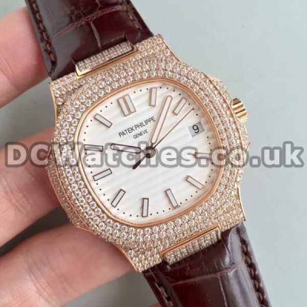 Perfecct replica automatic Male Patek Philippe Nautilus 40MM White Dials Watches