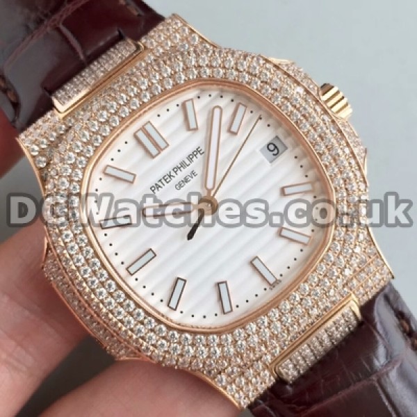Perfecct replica automatic Male Patek Philippe Nautilus 40MM White Dials Watches