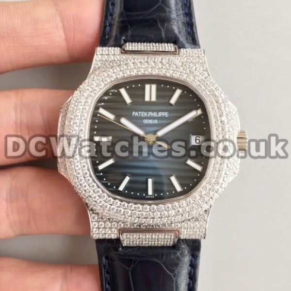 UK Male Blue Dials Swiss Movement Replcia Patek Philippe Nautilus Automatic Watches In 40MM For Men
