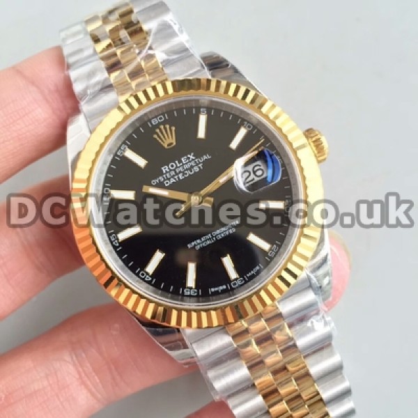 Automatic Male Replica Rolex Datejust II Black Dials Watches In 41MM