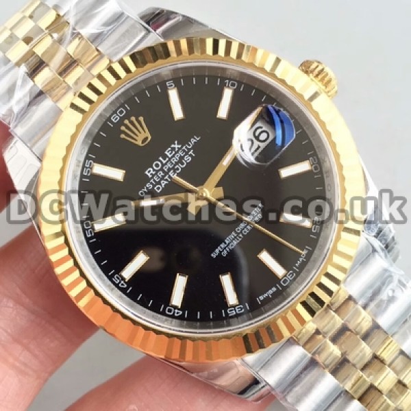 Automatic Male Replica Rolex Datejust II Black Dials Watches In 41MM