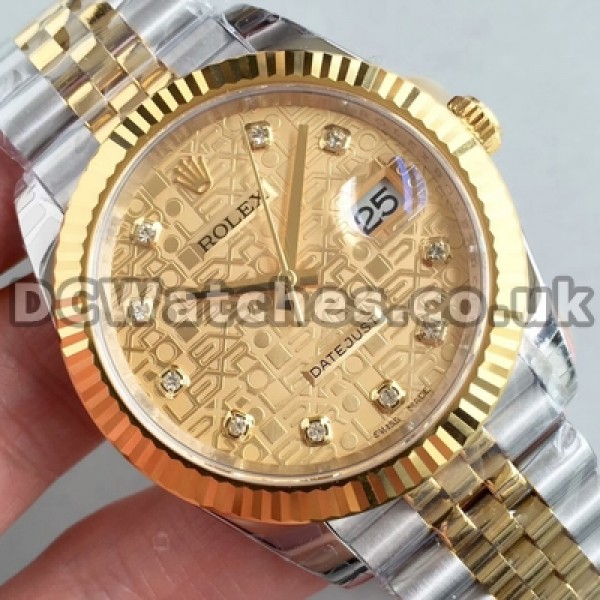 41MM Diamond Indexes Fake Rolex Datejust II Automatic Watches For Men