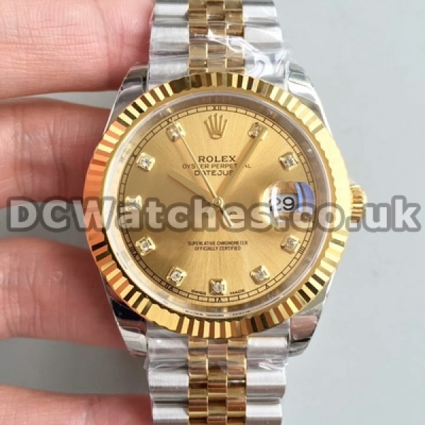 41MM Male Gold Dials Rolex Datejust II Replica Automatic Watches