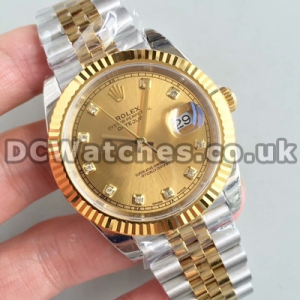 41MM Male Gold Dials Rolex Datejust II Replica Automatic Watches
